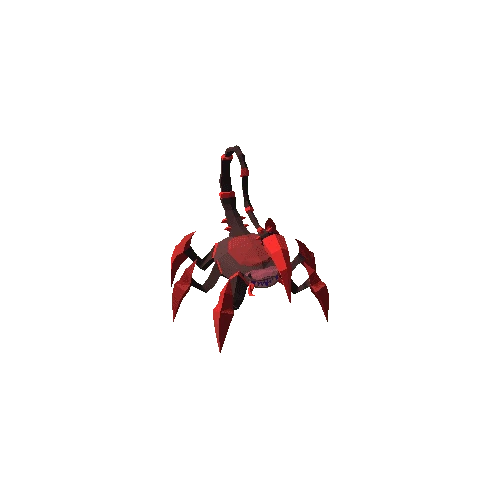 Polygonal Alien Horror Red